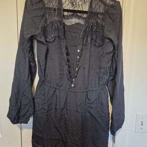 Willow & Clay Black Lace Accent Women's Shorts Romper